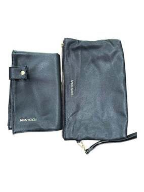 Fawn Design Black Vegan Leather Clutch Wristlet + Changing Pad for Baby